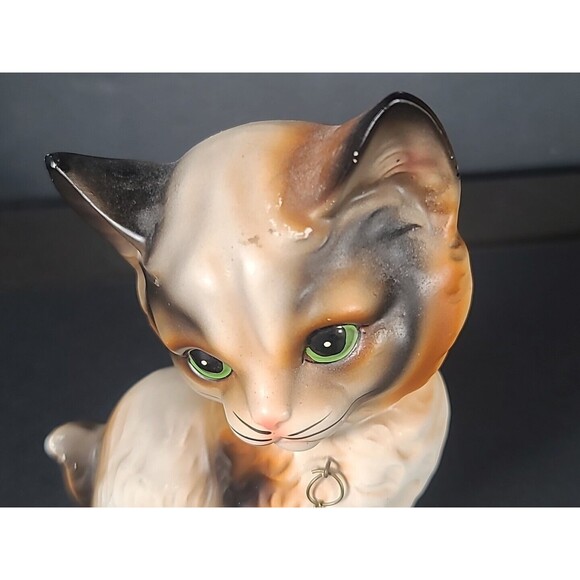 Vintage Arnart Calico Mother Cat with 2 Baby Kittens on Chains Ceramic Japan - Picture 3 of 11